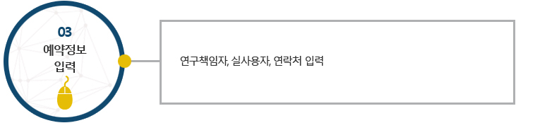 3.예약정보입력:(연구책임자, 실사용자, 연락처 입력)